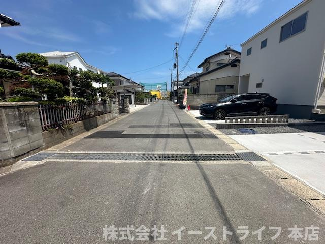 【新築戸建】　いわき市平下神谷第7　全4棟　【長期優良住宅】の前面道路含む現地写真|北側6m公道