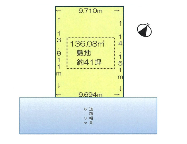 【土地図】 | 明石市大久保町駅前2丁目　土地　 | 約41.16坪です。
