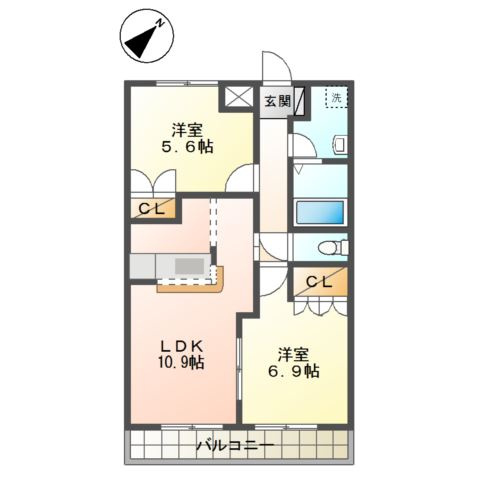 サンコート越谷の間取り