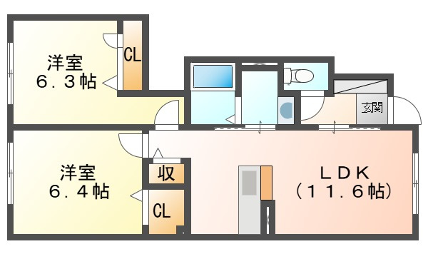 ヴィラ・ノーブル庭瀬の間取り