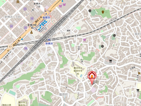 横浜市港北区篠原町のアパートの地図