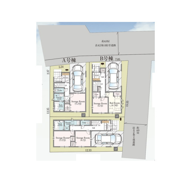 さいたま市北区盆栽町535番　新築一戸建て　ハートフルタウン　Cの区画図|C号棟