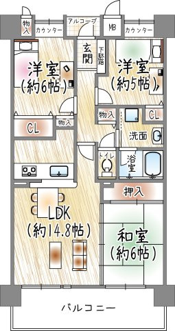 西宮マリナパークシティ・花のまちマリナヴィラの間取り|間取り
