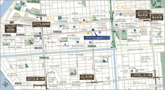 プラウドフラット錦糸町ウエストの地図