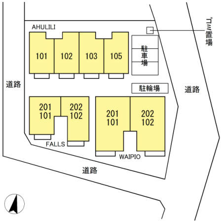セジュール船橋　AHULILIの区画図