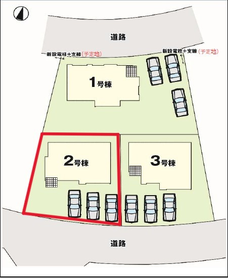 ～LIGARE～小山市城西2期　２号棟の区画図|２号棟　土地面積：180.33㎡（54.54坪）