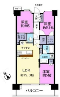 【間取り】 | シティテラス吉川美南 | ◆3LDK　◆専有面積：70.13㎡　◆バルコニー面積：10.80㎡