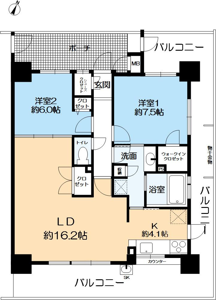 アルファステイツ塩屋駅前シーサイドテラスの間取り