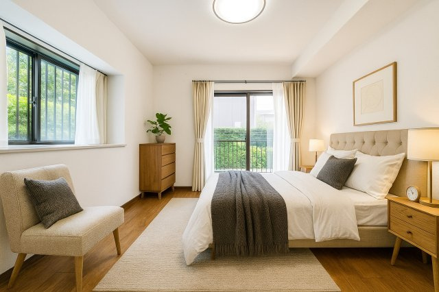 ダイアパレス草加　ヴィラ・リゾートの寝室|落ち着いた色調の寝室です　※家具をCGで加工しており、家具付き販売ではございません。