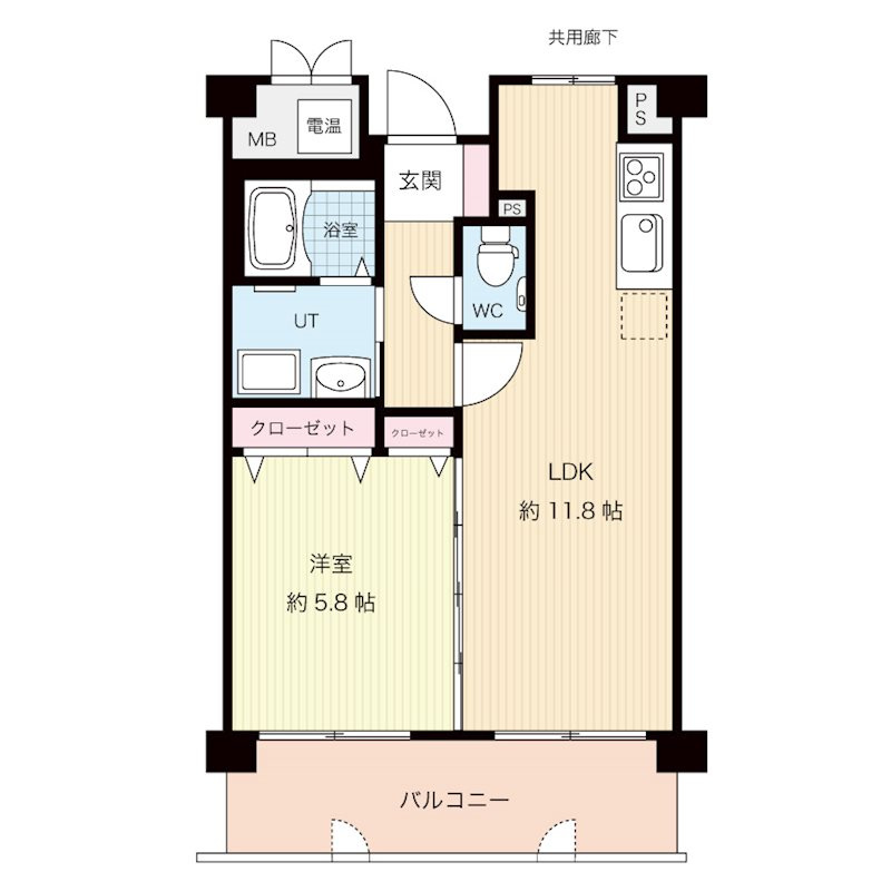 和泉市伯太町１丁目の賃貸マンションの間取り