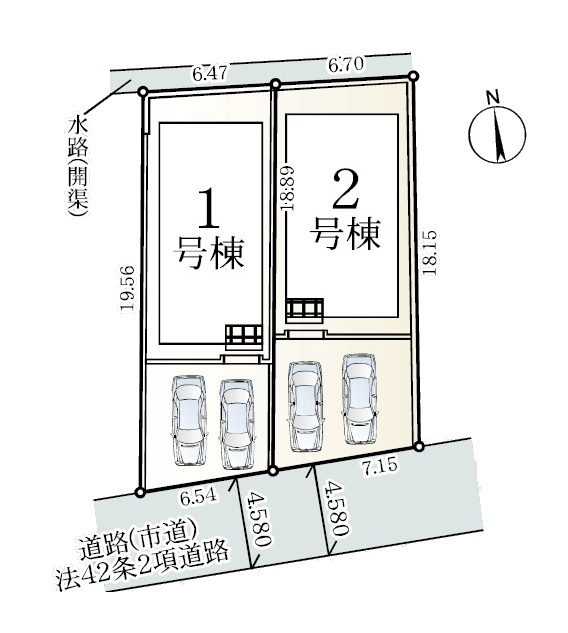 小郡市小郡第22-2棟（1号棟）の区画図|配置図（1号棟）
