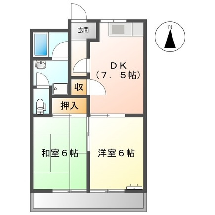 リバティハイツ Bの間取り
