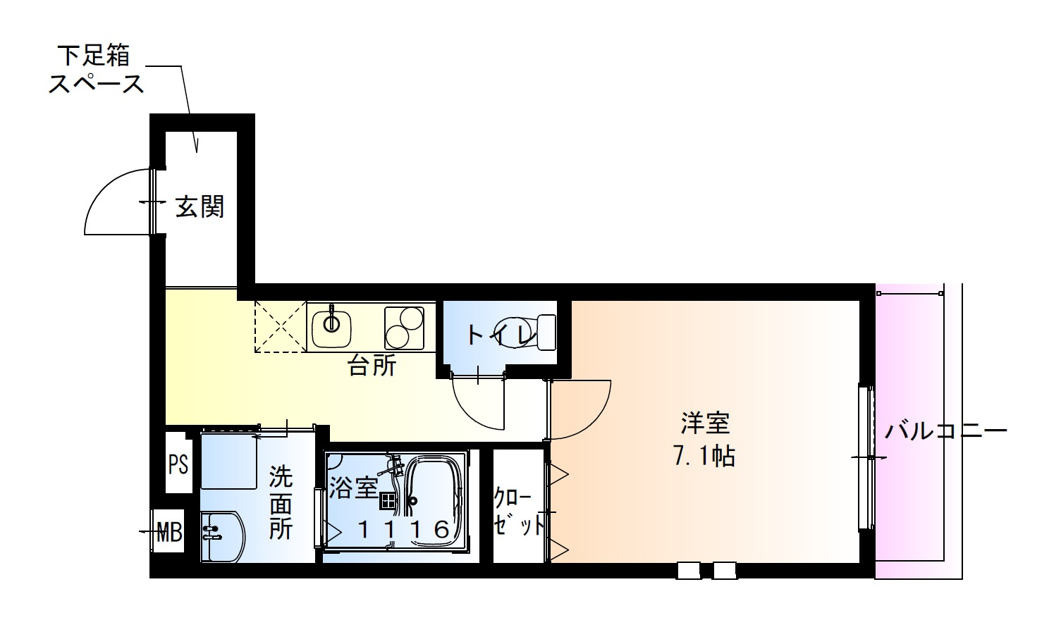 フジパレス弥刀駅北I番館の間取り