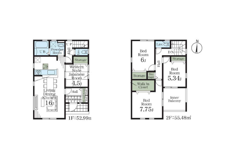蓮田市見沼町　新築一戸建て　02の間取り|蓮田市見沼町　新築一戸建て　02、4LDK、土地面積168.26m2、建物面積108.47m2