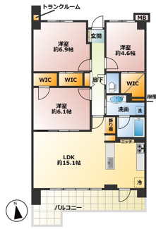 【間取り】 | ラヴィラ府中多摩川