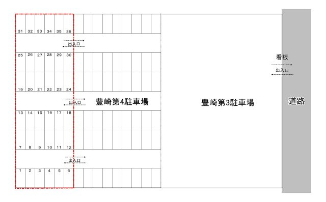Dパーキング（豊見城市豊崎第4）の区画図