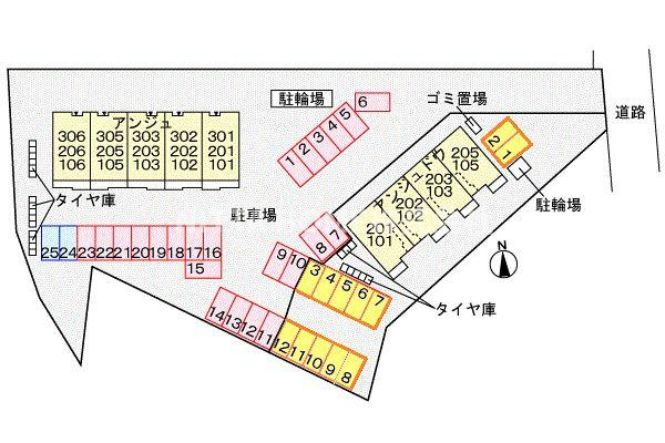 アンジュの区画図|平面図です□