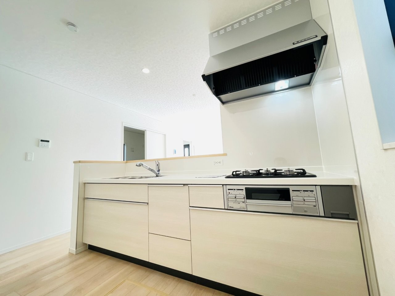 豊田市野見山町第5　新築分譲住宅　全2棟　2号棟のキッチン|使い勝手の良いシステムキッチン。
