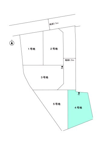 久留米市津福今町　売り土地【4号地】の区画図|敷地内に電柱が設置されます