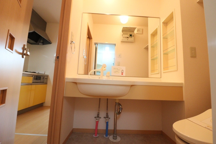 グランドセントレア888 Bの洗面所|使いやすい大型の洗面化粧台