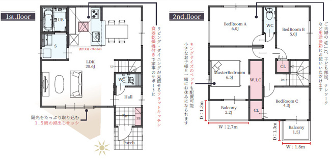 【間取り】 | 加古川市加古川町18期美乃利（全１）新築 | 4LDK＋WICです