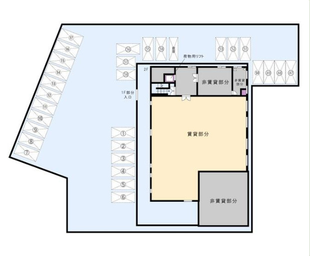 八王子市西寺方町の倉庫の間取り|2階部分