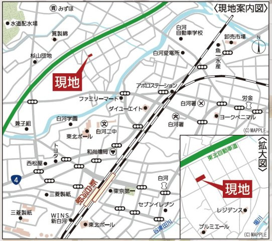 新築戸建・新築建売　西郷村米第20　米小・西郷第一中の地図