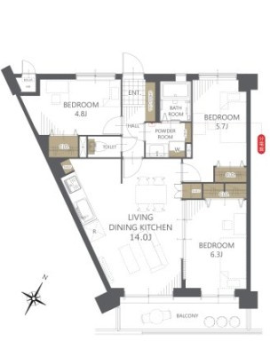 【間取り】 | 三愛シティライフ二日市 | 3LDKフルリフォーム済みのため、気持ちよく新生活がスタートできます♪