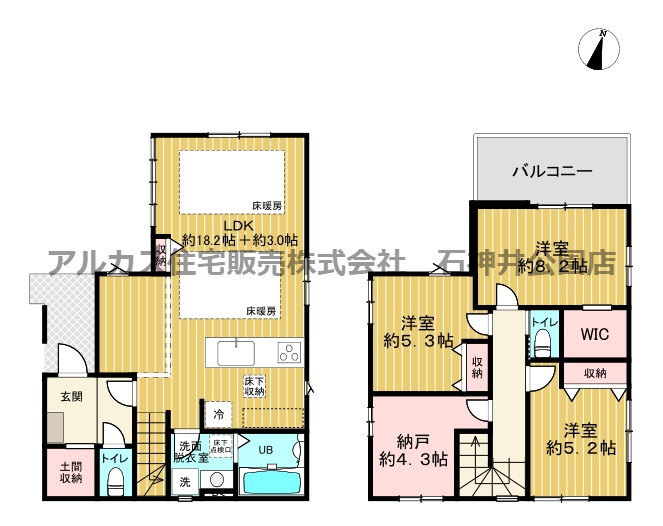 練馬区大泉学園町１丁目　新築一戸建　西武池袋線　大泉学園の間取り