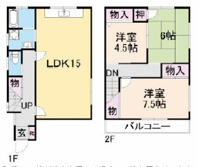 奈良市西登美ヶ丘６丁目の一戸建ての間取り