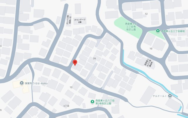 奈良市西登美ヶ丘６丁目の一戸建ての地図