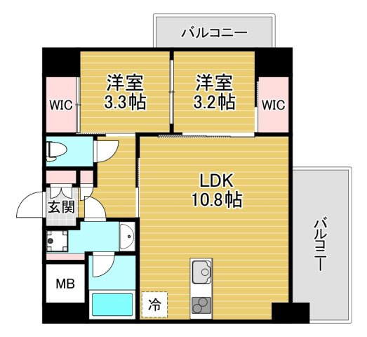 セレニテフラン難波の間取り