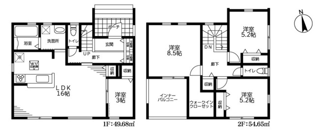 【区画図】 | 羽生市南羽生3丁目　Livele Fine　新築戸建　全2棟　1号棟