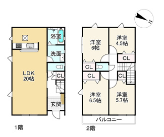 【間取り】 | リナージュ近江八幡市鷹飼町２３－１期