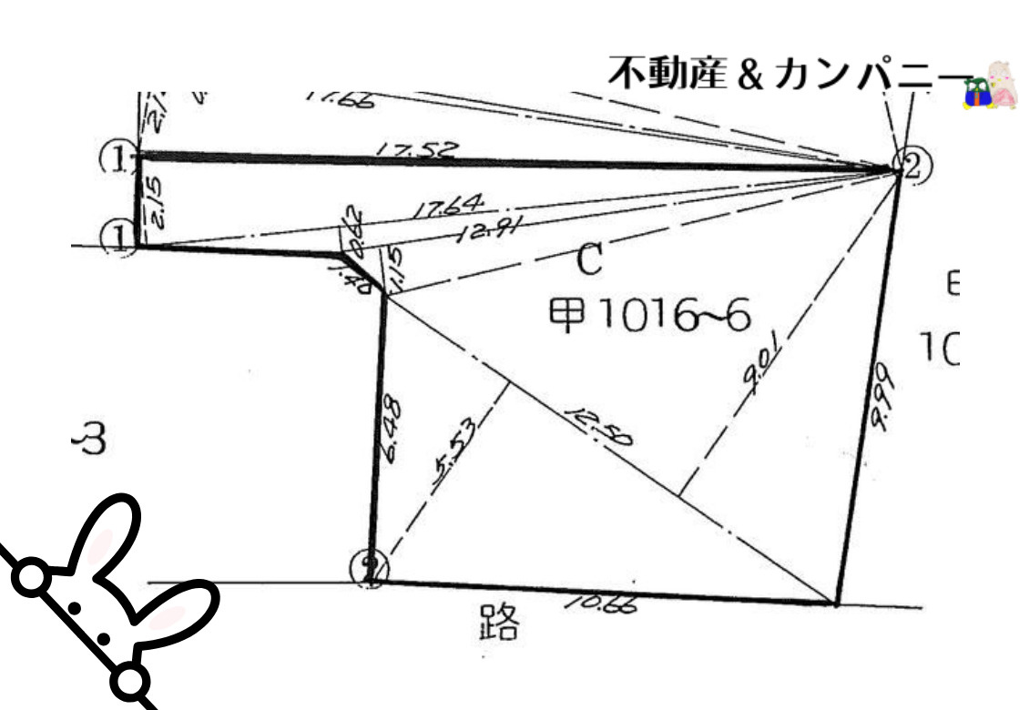 松山市南梅本町の売地の土地図