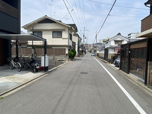 上京区尼ヶ崎横町 土地の前面道路含む現地写真