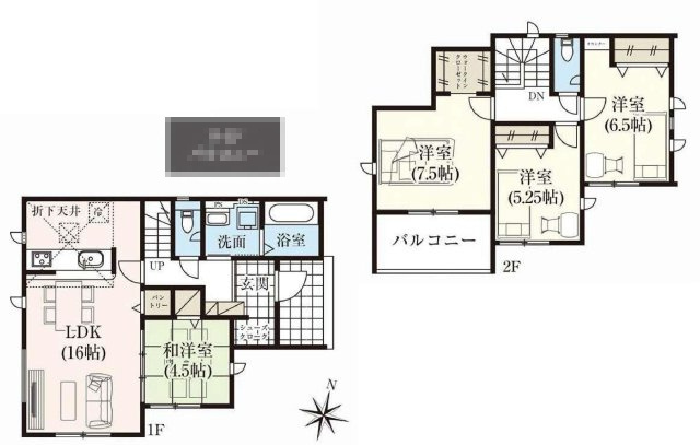 グラファーレ前橋市関根町　3号棟の区画図|駐車場３台ご用意しています！
並列駐車なので、車の出し入れもしやすいですよ！