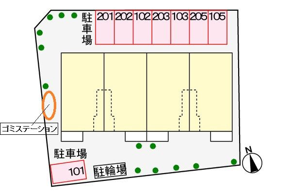 カサベルデの駐車場