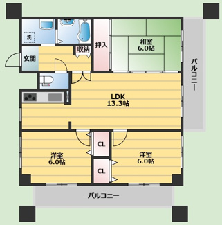 【間取り】 | アビタシオン橋本Ⅰ