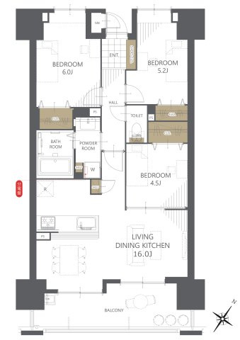 【間取り】エバーライフパセオ博多南センターコート 