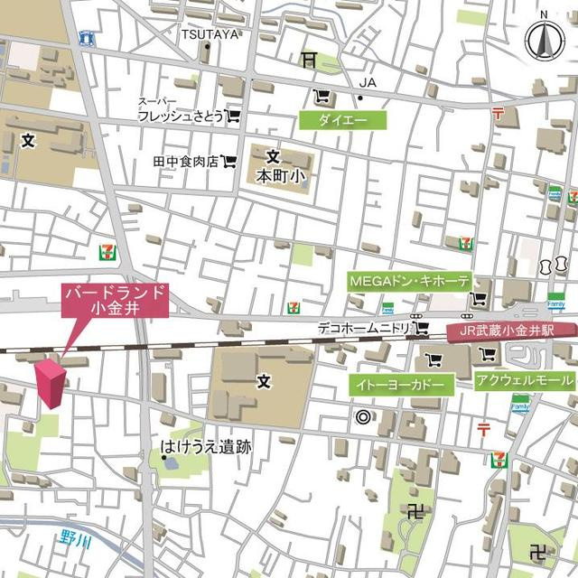 バードランド小金井の地図