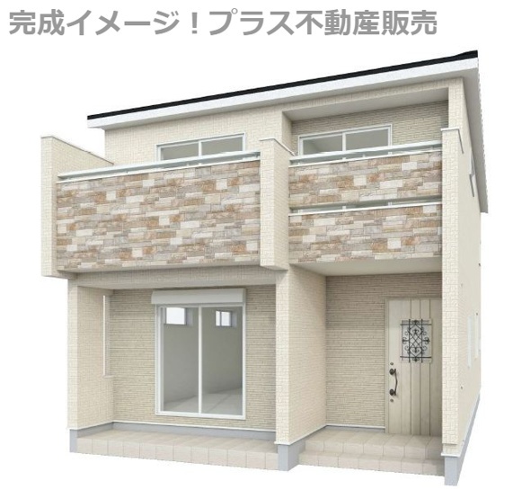 【外観】 | 糟屋郡志免町王子2丁目　2号棟（全8棟）【仲介手数料無料・0円】 | 完成イメージの外観パースです。