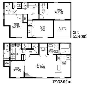 加須市南大桑　新築一戸建て　06　リーブルファインの間取り|水回り集中設計で毎日の家事の負担を軽減します♪