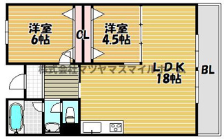 【間取り】 | 松栄畷ハイツ