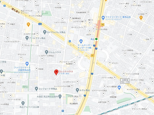 コレントハウス馬込|個室１０１号室：ベッド、マットレス、エアコン、カーテンを完備。
