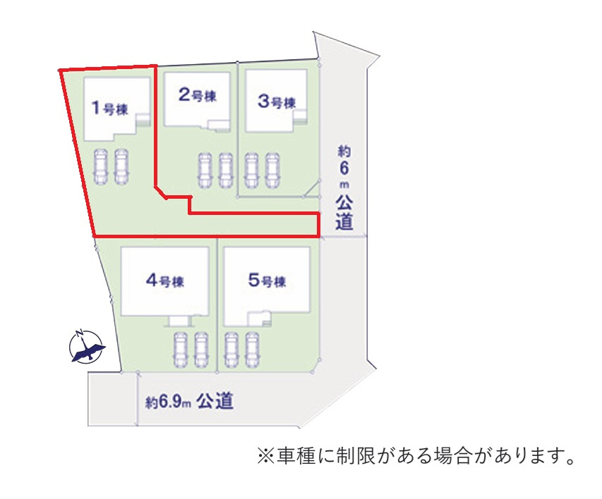 ケイアイフィット　水戸市東台　1期 　1　の前面道路含む現地写真|3台駐車可能なカースペースを確保。毎日のお車の出し入れがストレスなく行えます！
同メーカー完成物件の内覧が可能です。ご予約はHPから、またお電話でも、お気軽にどうぞ。