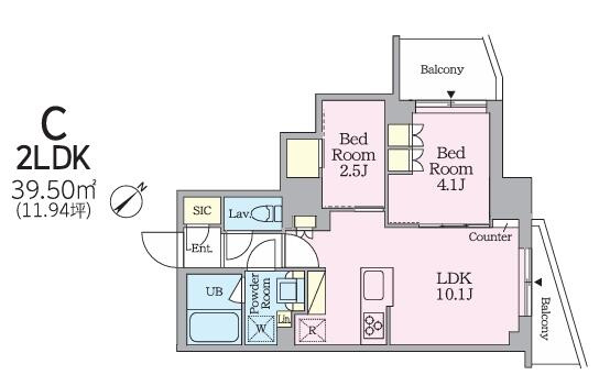 【間取り】 | クレストコート旗の台
