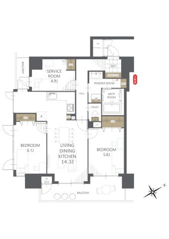 【間取り】ジェイシティタワー呉 