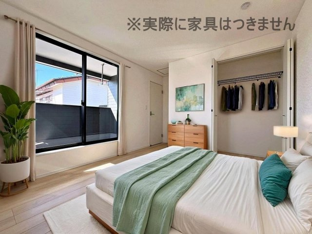 新築戸建・新築建売　南相馬市原町区橋本町第2　第二小・第一中の洋室|画像はバーチャルホームステージングの加工による演出で、実際の家具は付きません。