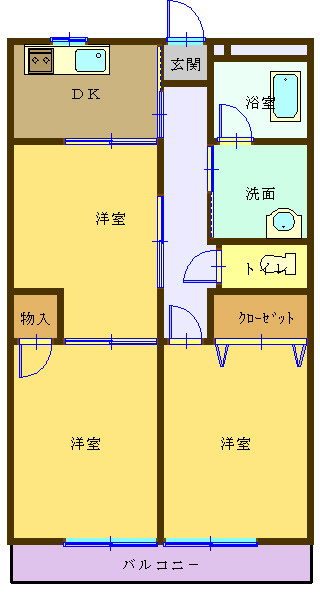 ラ・セゾン司の間取り|間取りは部屋によっては反転します。